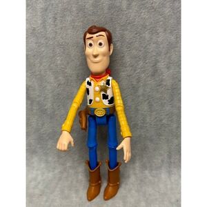 Disney Woody Action Figure Kids 9" Yellow Blue Toy Story Sheriff Poseable No Hat